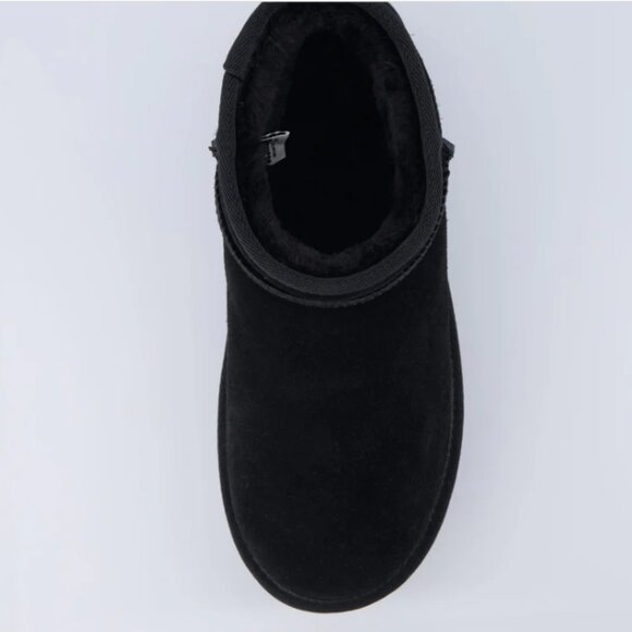 NEW CUSHIONAIRE Suede Hippy Platform Lined Booties in black for women 1025 4m2 - Picture 7 of 10